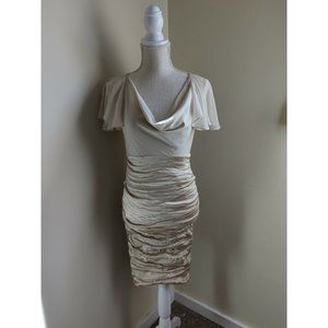 Vtg 90s Gold Label Nicole Miller Silk Dress Ruche… - image 1